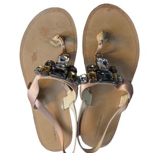 Vera Wang- Lavendar Embellished Sandals with Crystal Accents